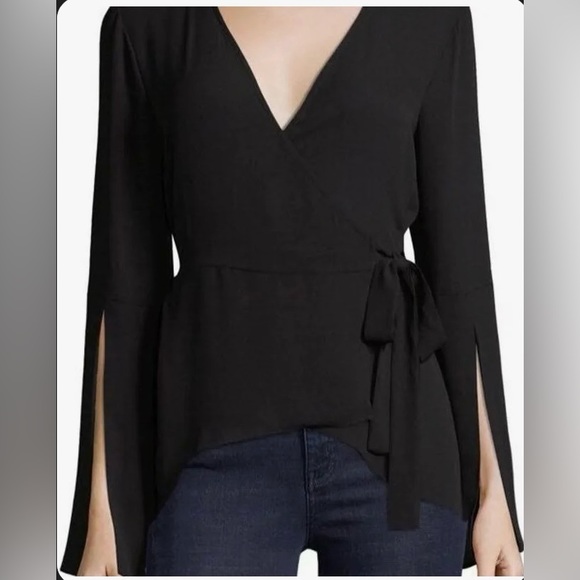 BCBGMaxazria Janine Wrap Shirt with Split Sleeves - Picture 4 of 4